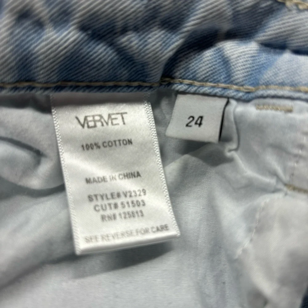 Vervet Jeans Womens 24 High Rise Light Wash Raw Hem Wide Leg Night Out Party